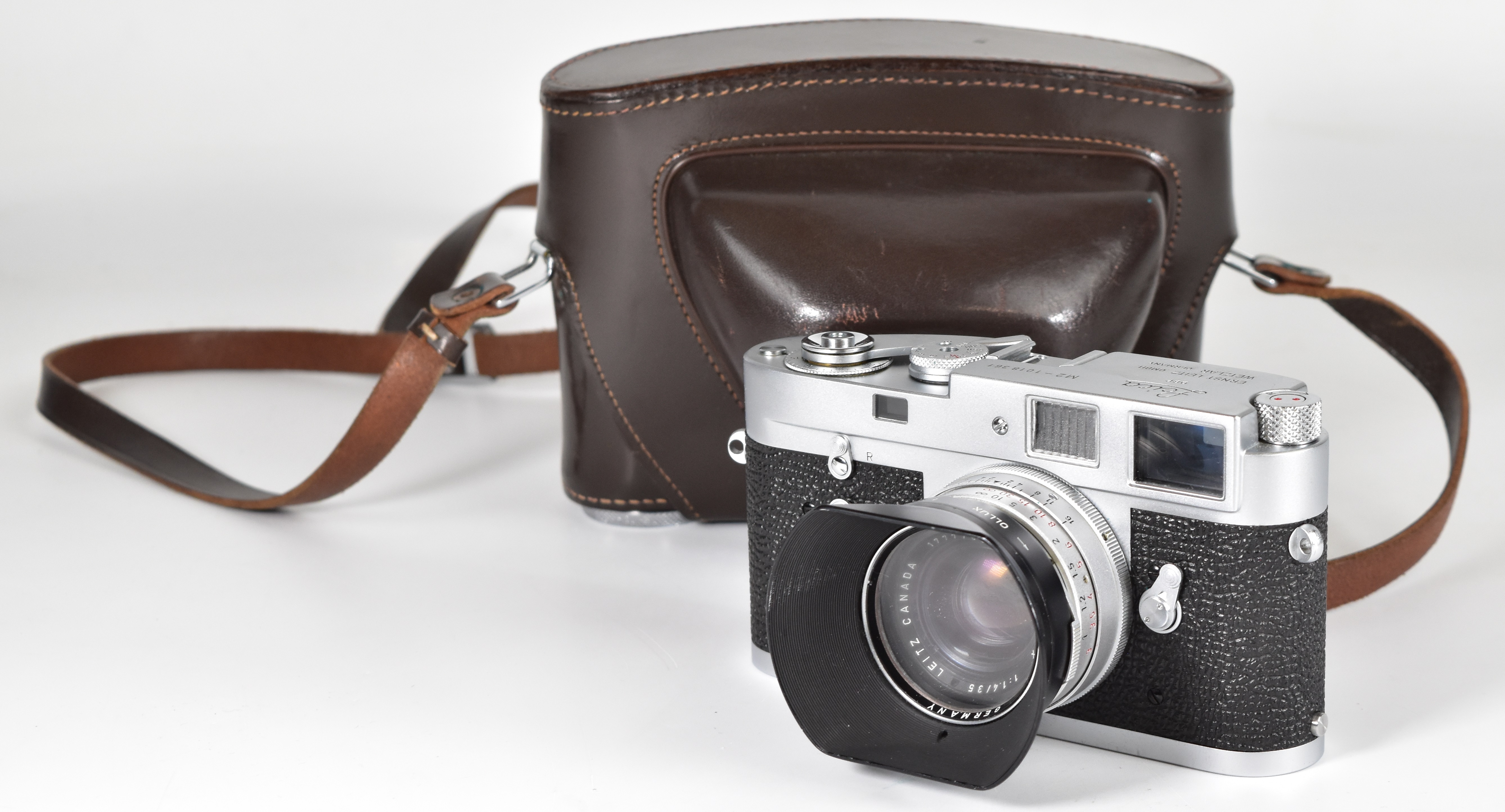 Leica M2 35mm rangefinder camera with chrome body