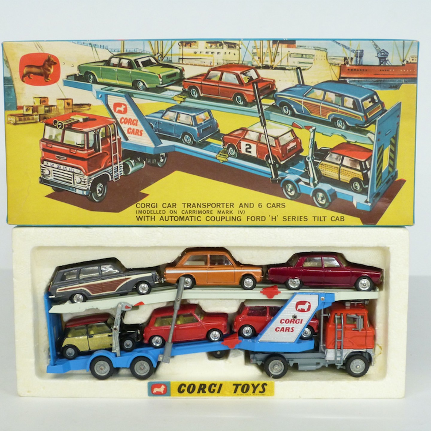 Corgi Toys Diecast Model Gift Set 41 Corgi Car Transporter And 6 Cars Sold £790