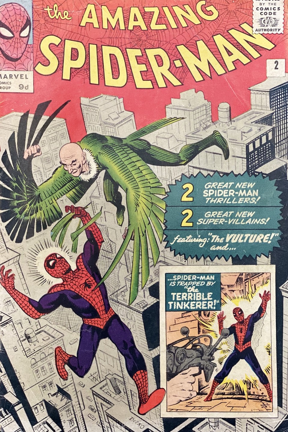 Marvel Comic The Amazing Spider Man #2 First Appearance Of The Vulture, 1963 Sold Ś600