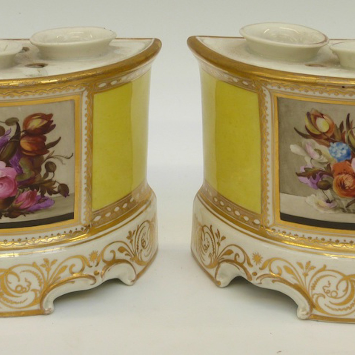 A Pair Of Pinxton 19Thc Bough Pots Hand Decorated With Flowers Sold £5,300