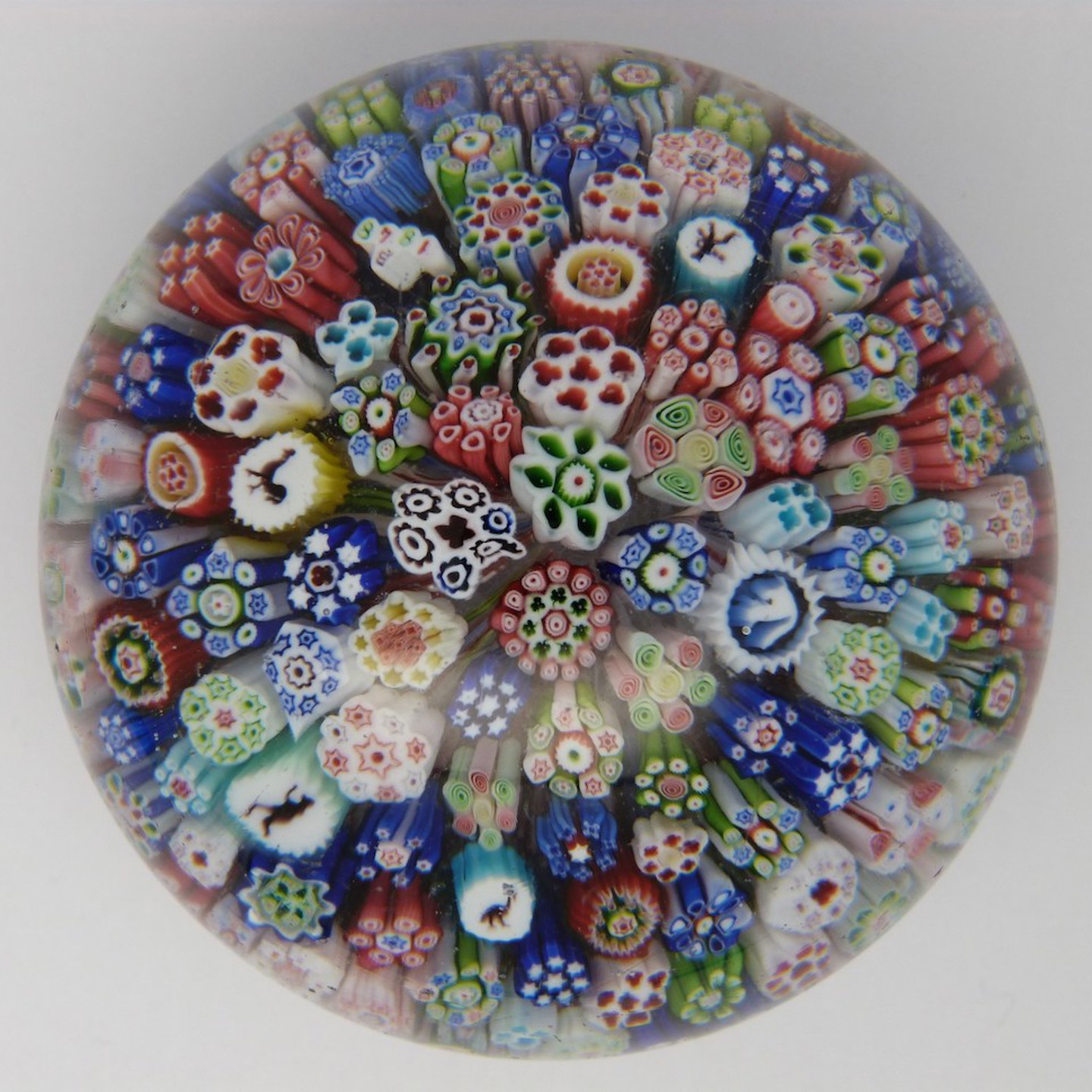Baccarat Close Pack Millefiori Glass Paperweight. Ś1000