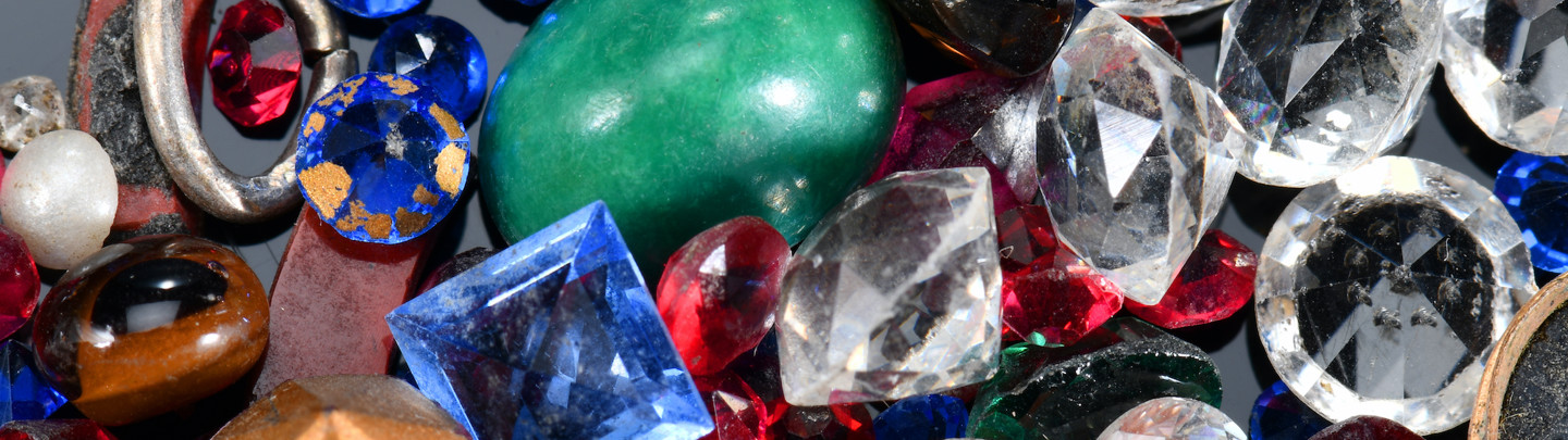Close up of mixed gems and stones