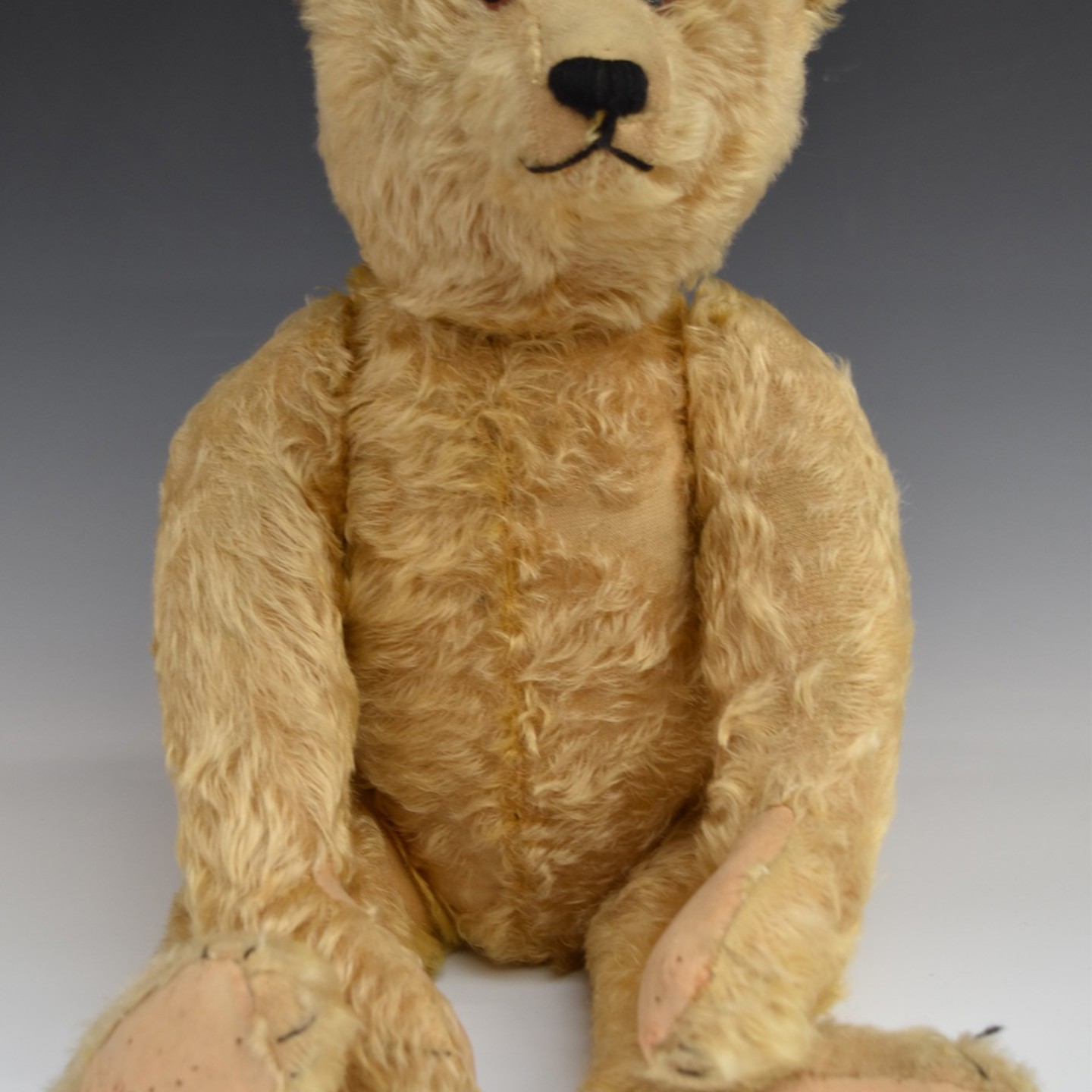 Steiff Teddy Bear With Blonde Mohair, Straw Filling, Disc Joints, Stitched Features And Button To Ear, 60Cm Tall. £2,200