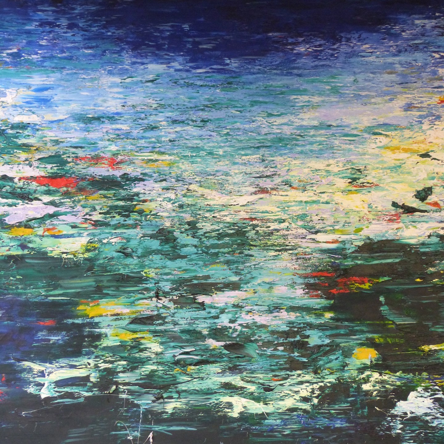 Martin Brewster Large Oil On Canvas Abstract Landscape Inscribed Verso 'Martin Brewster Lakeside 1990' Sold For Ś1100