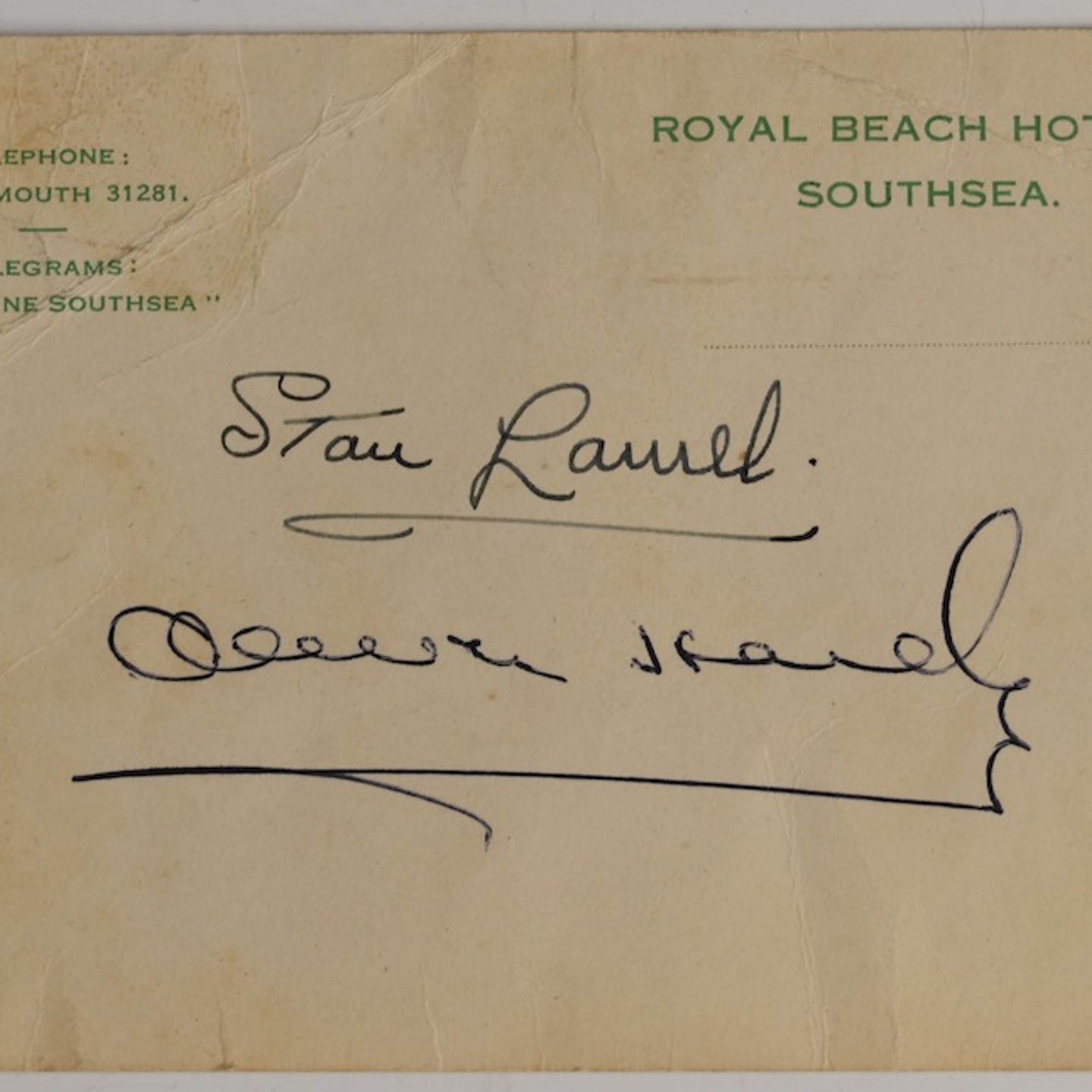 Laurel & Hardy Autographs Sold Ś300