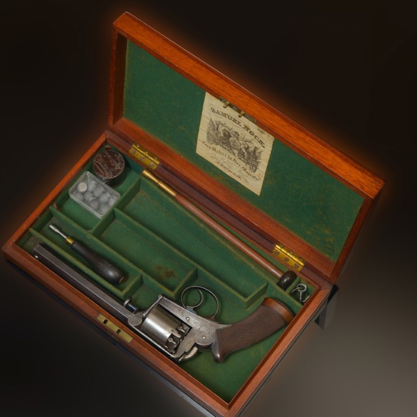 Adams's Patent 54 Bore Five Shot Self Cocking Percussion Revolver For Samuel Nock Of London Sold Ś1,150