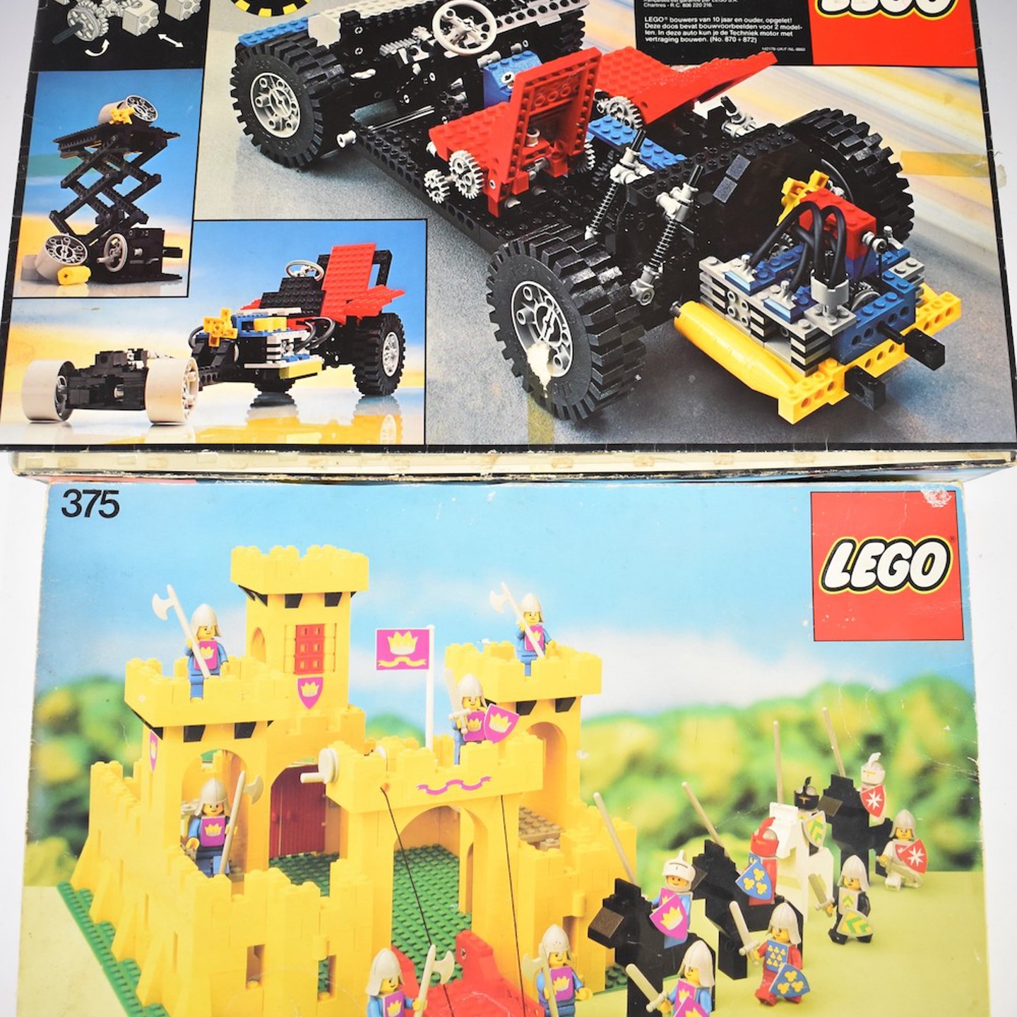 Two Lego Model Construction Sets Castle Building Set, 375, 1978 And Lego Technic Car Chassis, 8860, 1980, Both In Original Boxes. Sold £260