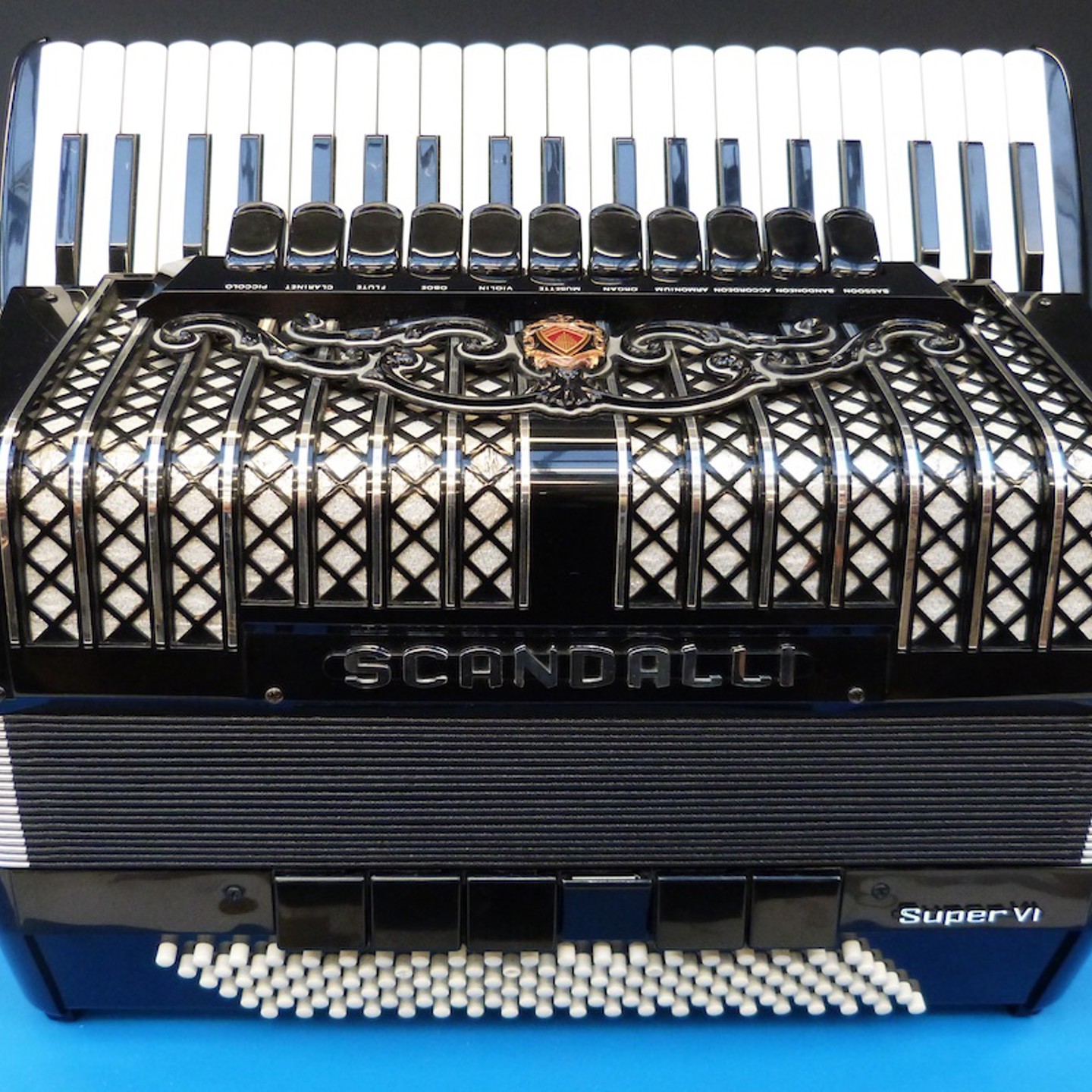 A 120 Bass Scandalli 'Super VI' Piano Accordion In Black Finish Sold Ś1,100