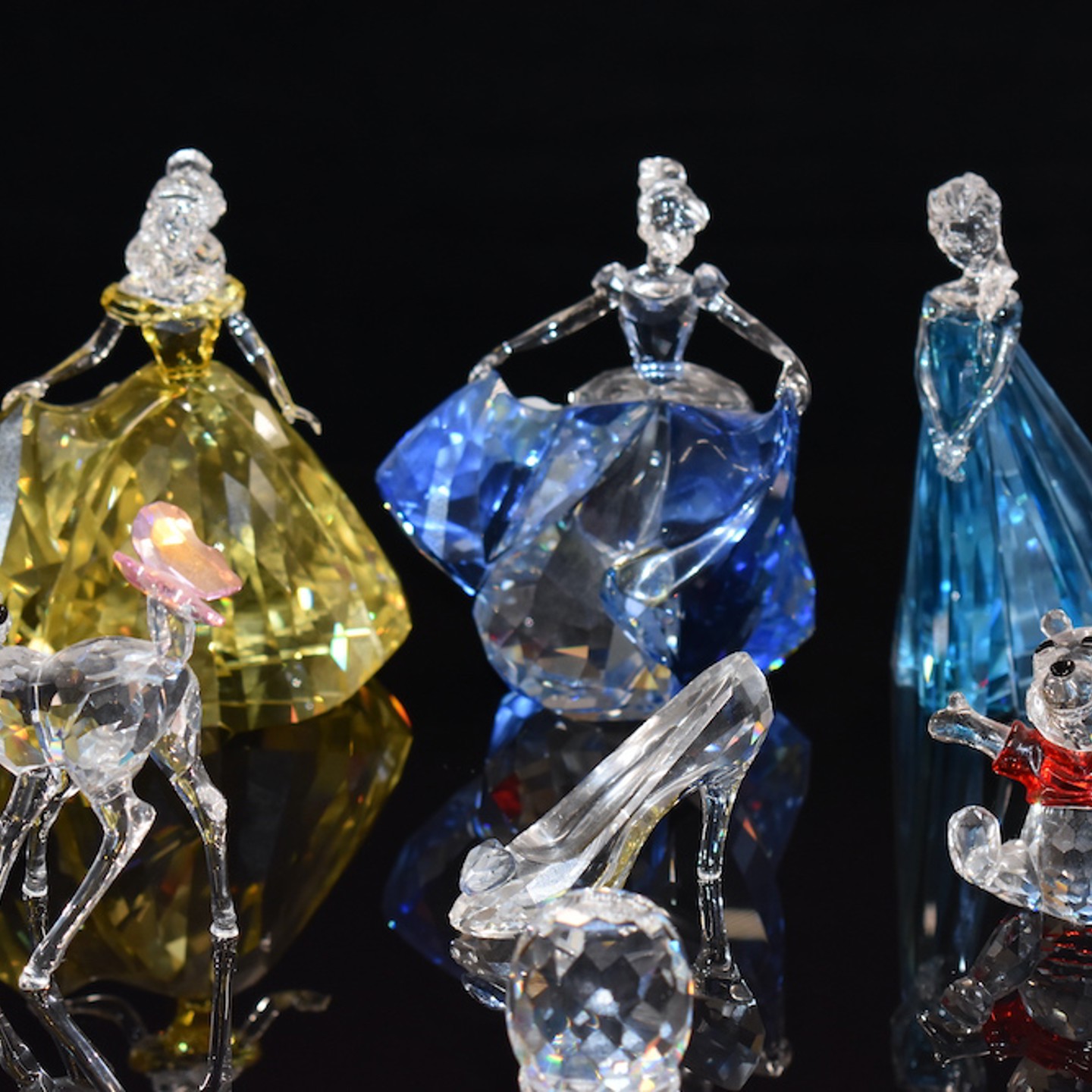 Seven Swarovski Crystal Walt Disney Figurines