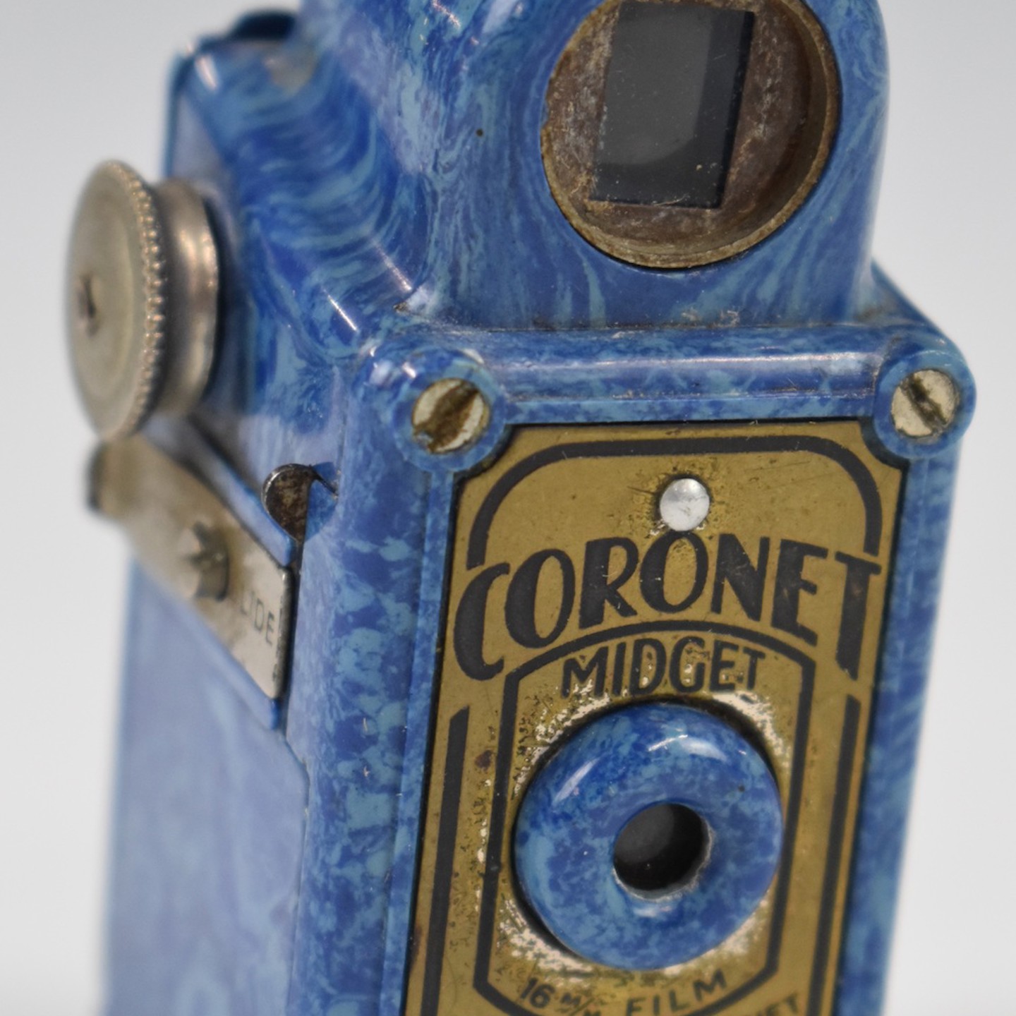 Blue Coronet Midget Novelty Miniature Camera, To Suit 16Mm Film. Sold For £170
