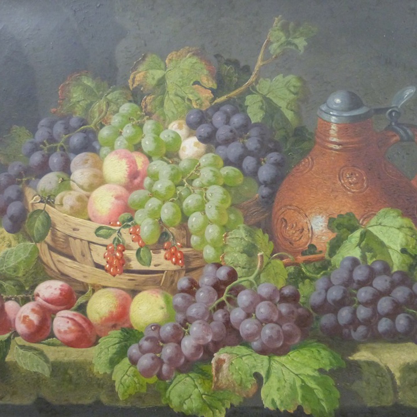 Charles Thomas Bale (1849 1925) Oil On Canvas, Still Life Of Fruit, Signed Lower Left, In Ornate Gilt Frame Sold For Ś800