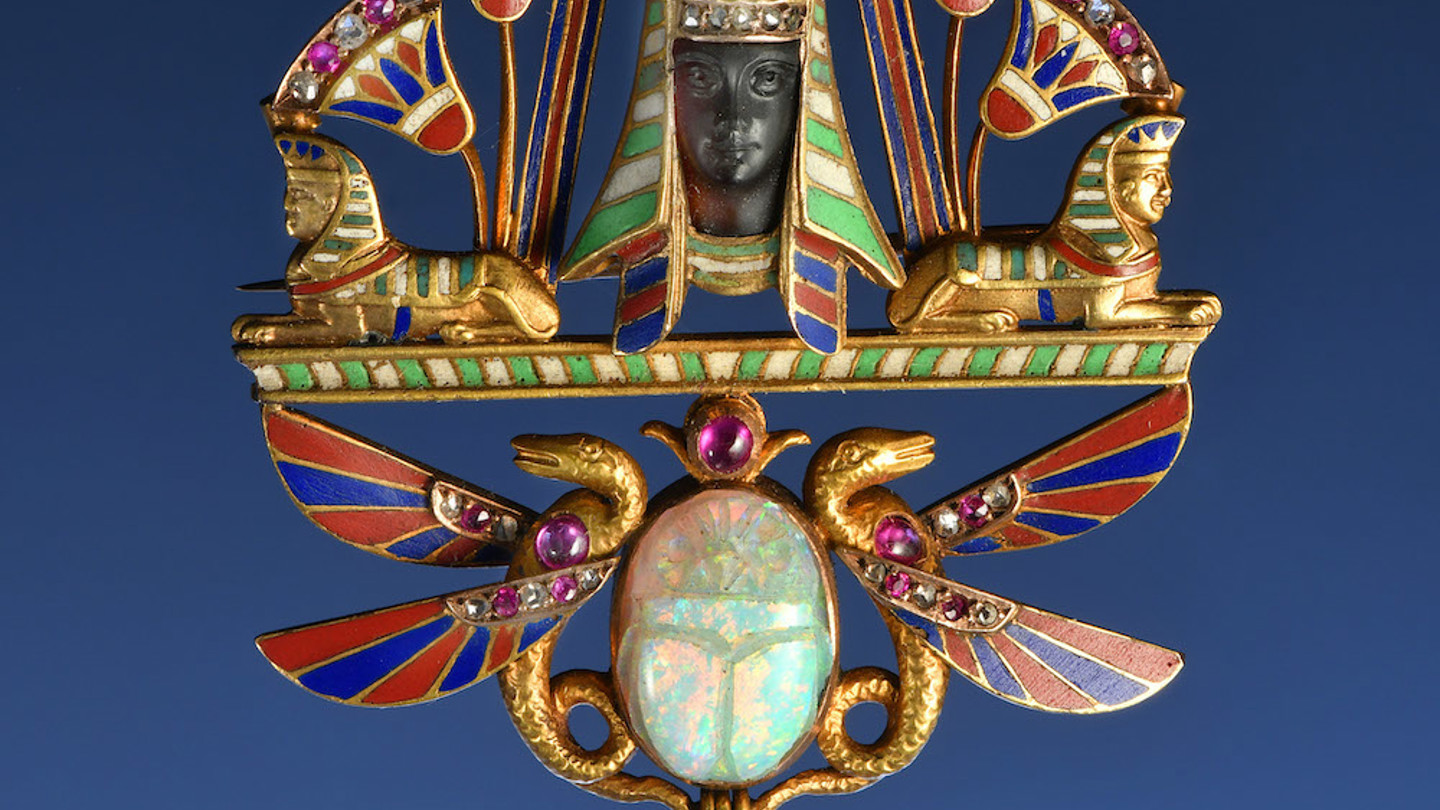 Art Deco 18Ct Gold Egyptian Revival Pendant Brooch. Sold For £2,400